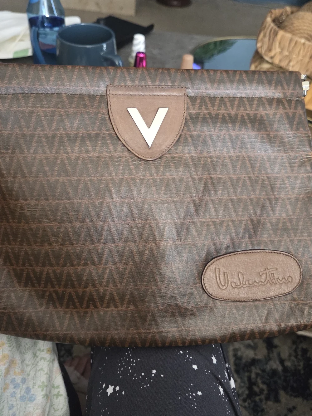 Mario Valentino Vintage Brown Signature Pouch